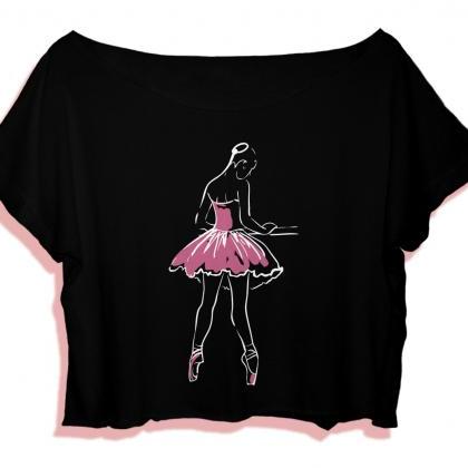 Ballerina Shirt Women Crop Top Women Ballet Crop..