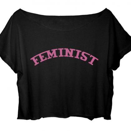 Funny T-shirt Feminist Women's Crop..