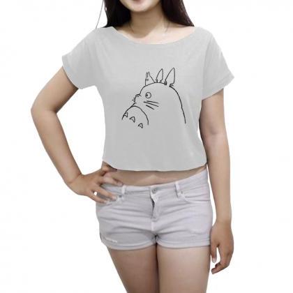 Crop Tee Totoro Shirt Anime Movie W..