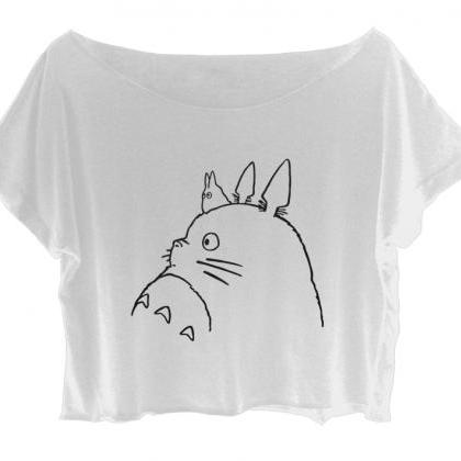 Crop Tee Totoro Shirt Anime Movie W..