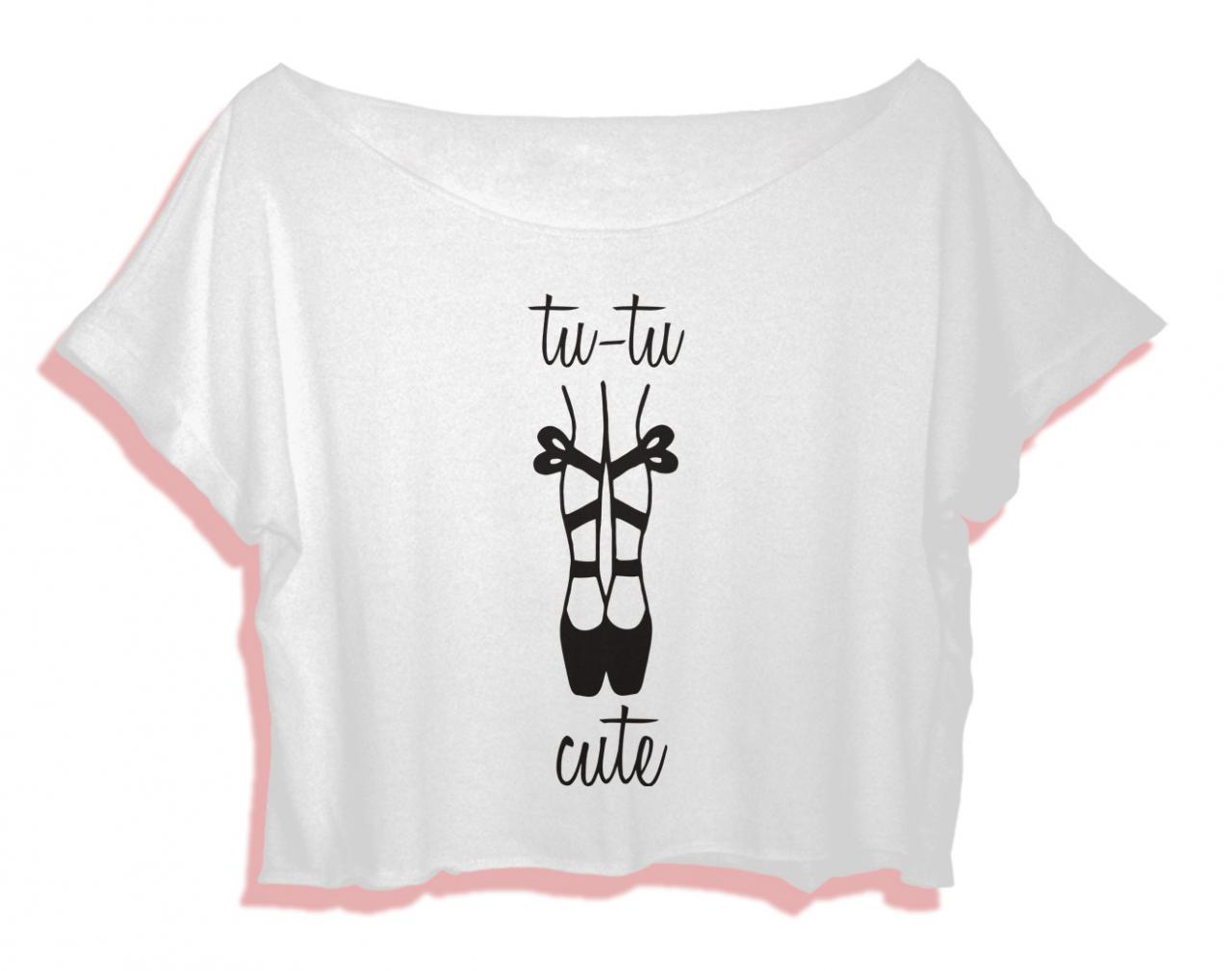 tutu cute ballet point tshirt women crop top tu tu cute crop tee ballet shirt all size black white Pinterest Tumblr