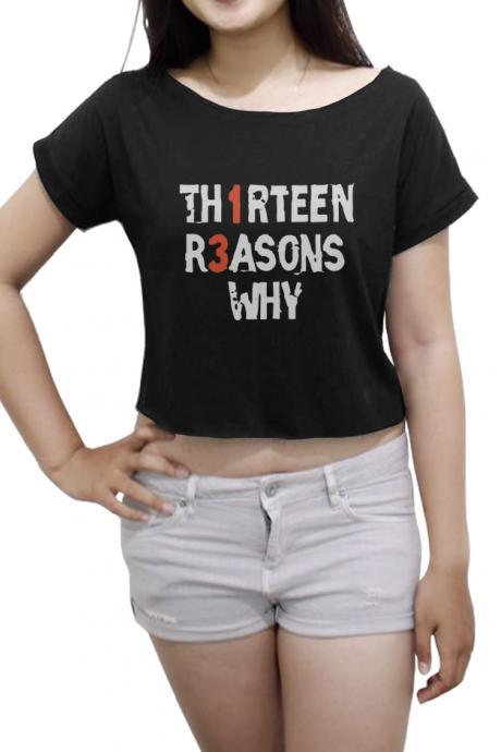 Women's Crop Top Thirteen Reasons Why Tee Shirt Movie 13 Reasons Why